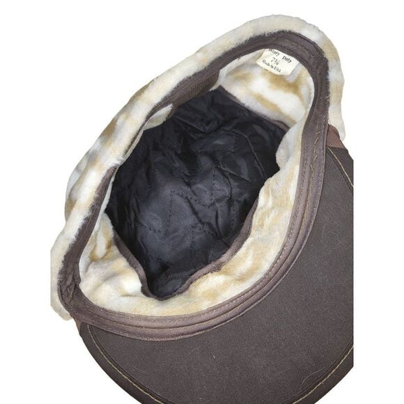 Newsboy Brown Fuzzy Made In USA Heavy Duty Sz 7 1/4‎ Fitted Hat Women - Picture 4 of 6